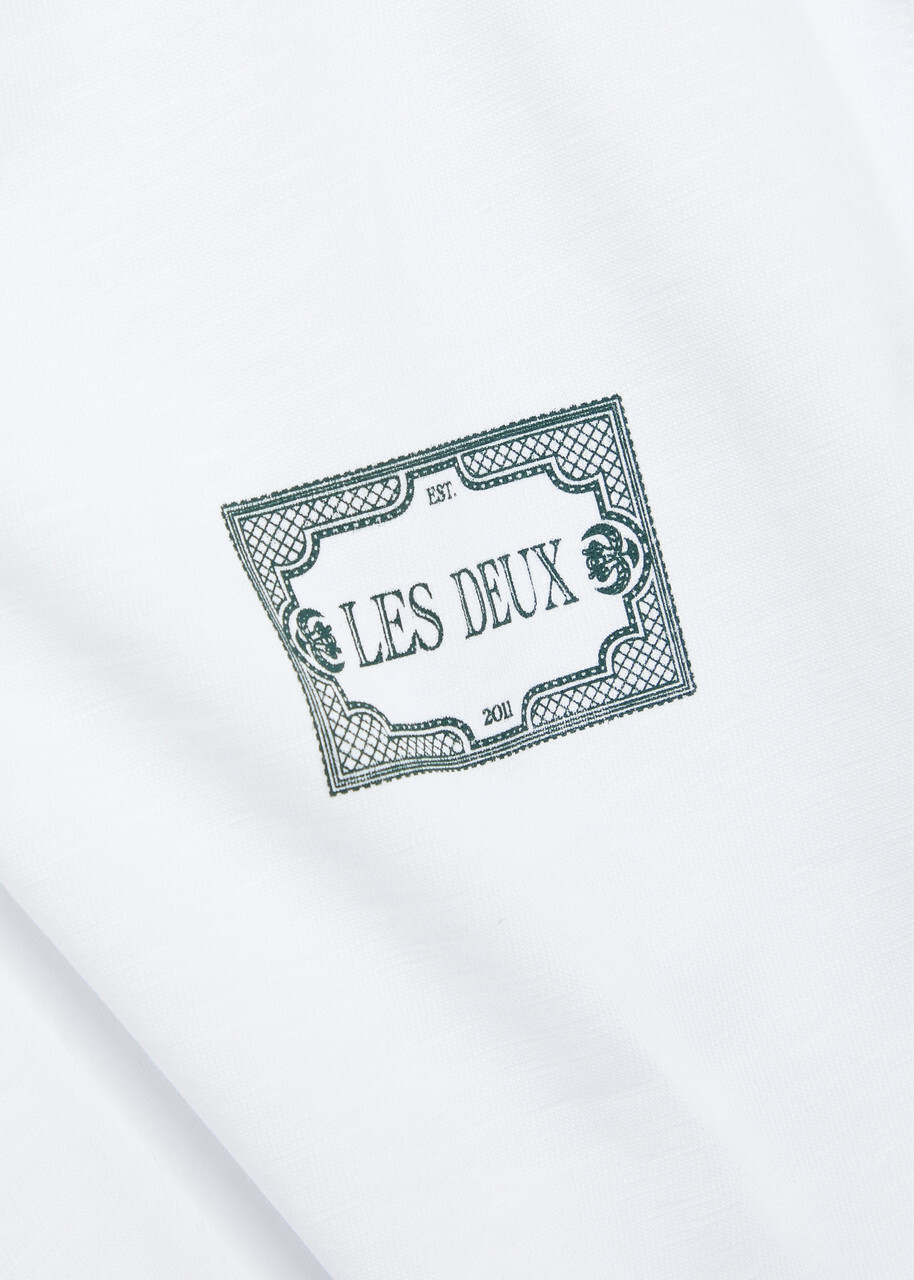Les Deux Italian Logo-print Cotton T-shirt White