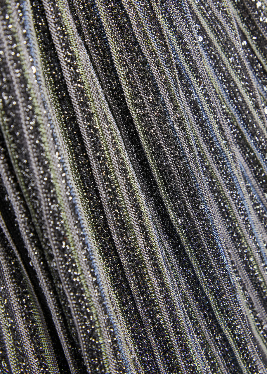 Missoni Scarf-effect Fine-knit top Silver