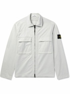 Stone Island - Logo-Appliquéd Cotton-Blend Gabardine Overshirt - Gray