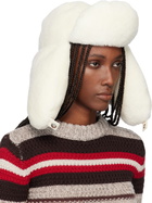 Marni Off-White Shearling Aviator Hat