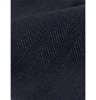 Ermenegildo Zegna - 8cm Herringbone Silk Tie - Blue