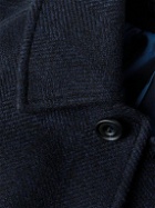Richard James - Belted Herringbone Alpaca-Blend Tweed Coat - Blue