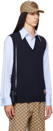 Gucci Navy Jacquard Vest