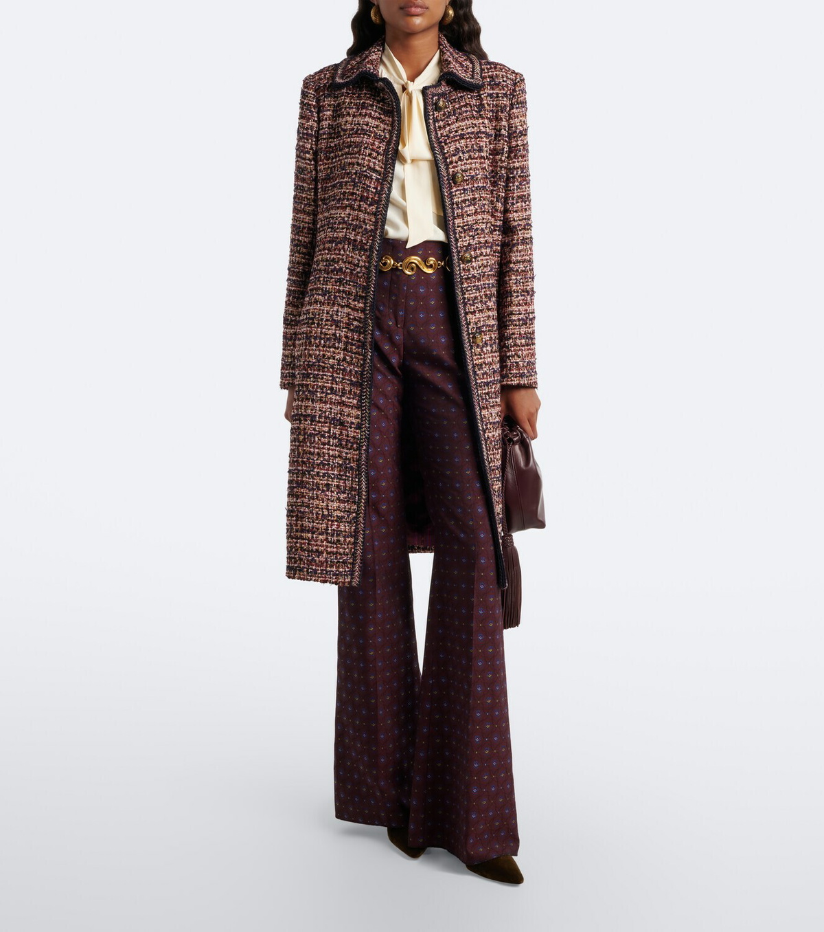 Etro Single-breasted tweed coat