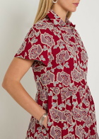 Erdem Floral-embroidered Cotton-blend Midi Shirt Dress Red
