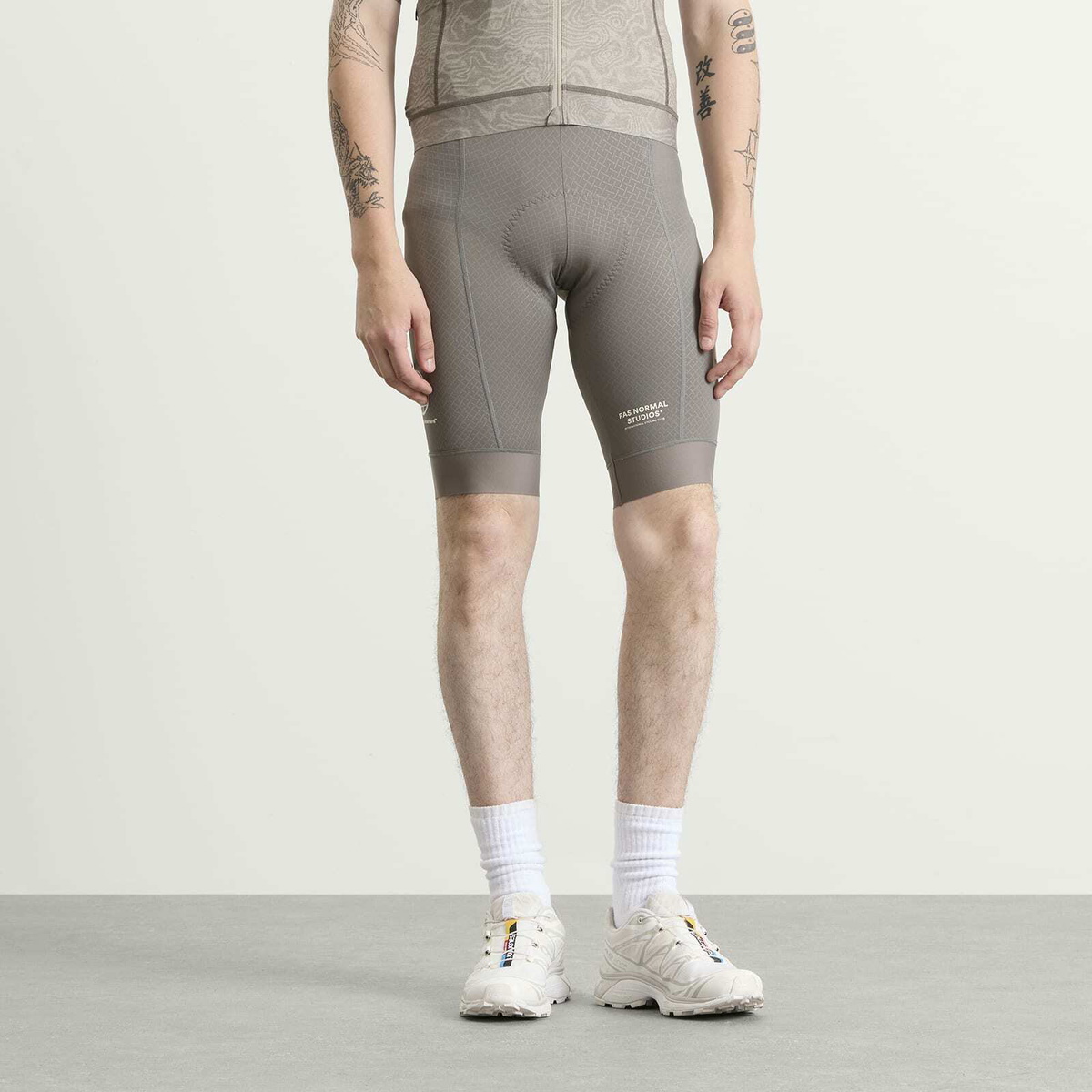 Pas Normal Studios Men's Mechanism Logo Bibs in Medium Grey