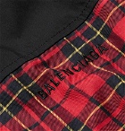 Balenciaga - Panelled Checked Cotton-Poplin Track Jacket - Men - Black