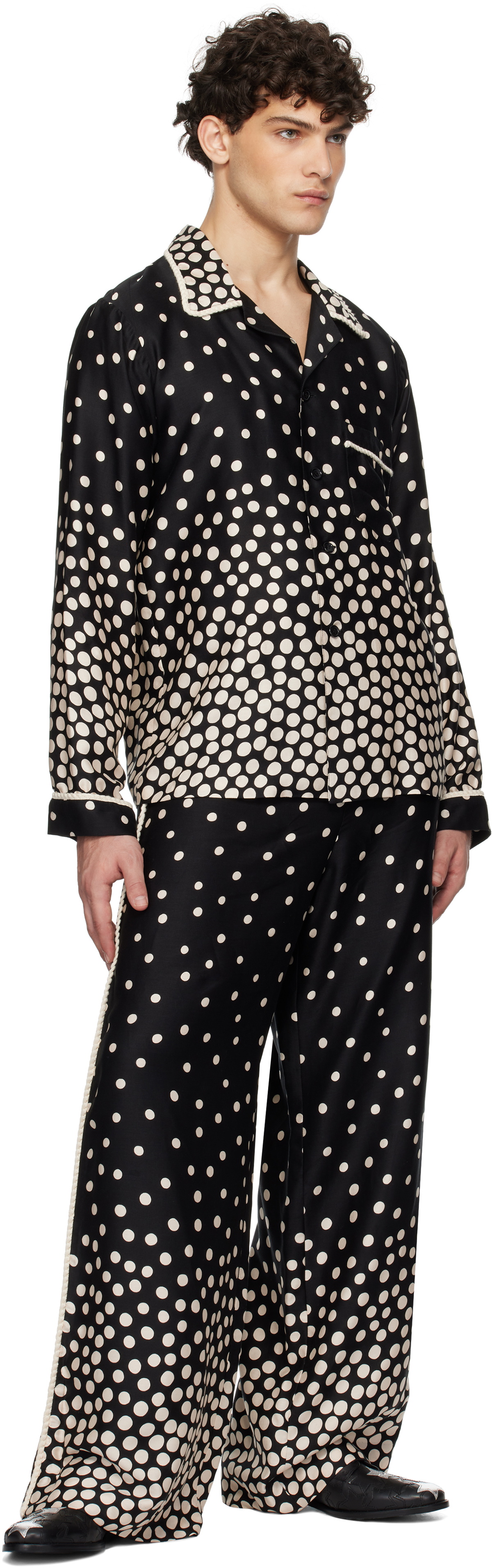 Anna Sui Black Polka Pyjama Pants
