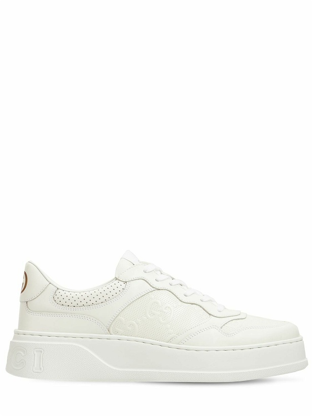 Photo: GUCCI - Gg Embossed Leather Sneakers