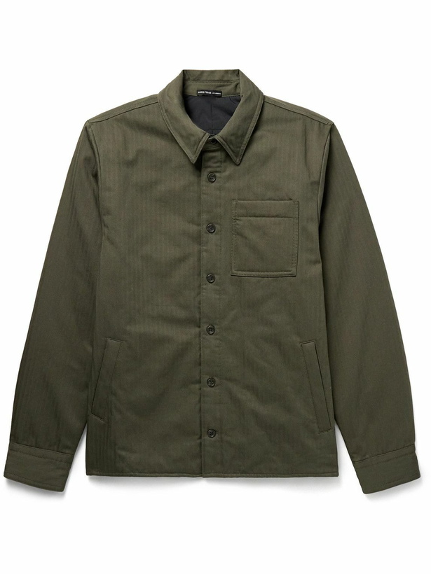 Photo: James Perse - Padded Herringbone Cotton Overshirt - Green