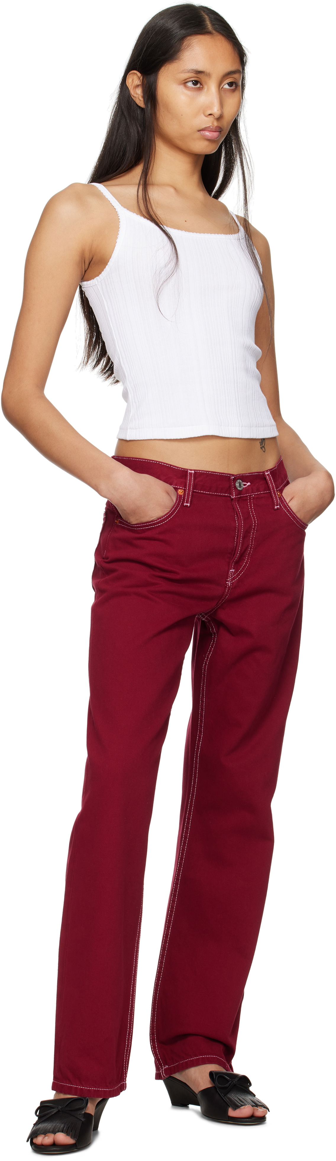 Re/Done Red 'The Standard' Jeans
