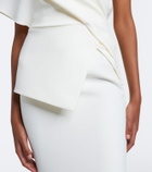Safiyaa Elyna asymmetric crêpe gown
