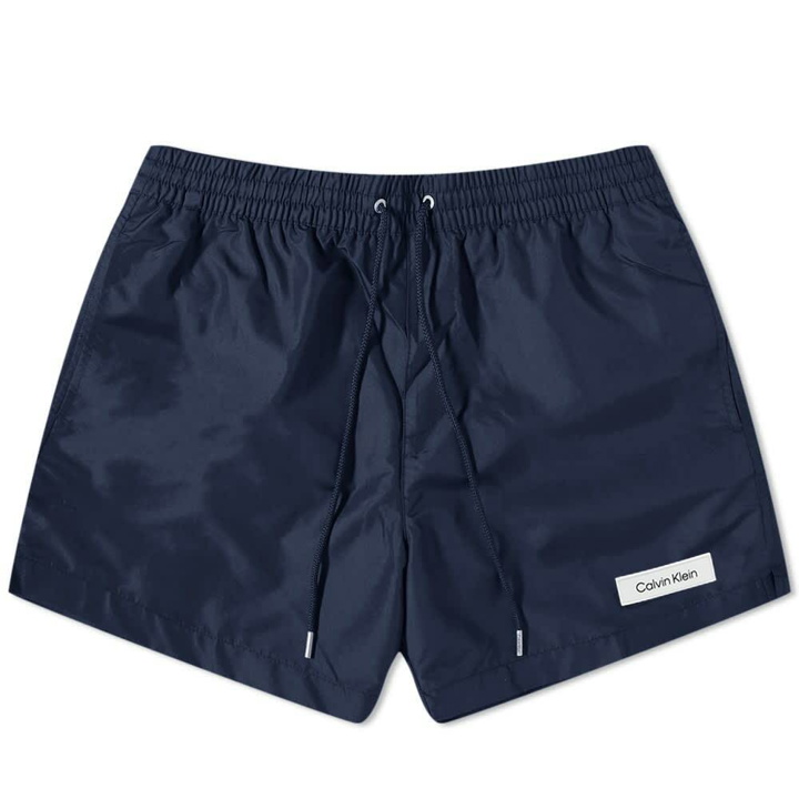 Photo: Calvin Klein Men's Patch Logo Swim Short in Navy Iris