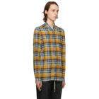 Rick Owens Yellow and Blue Plaid Golf Shirt