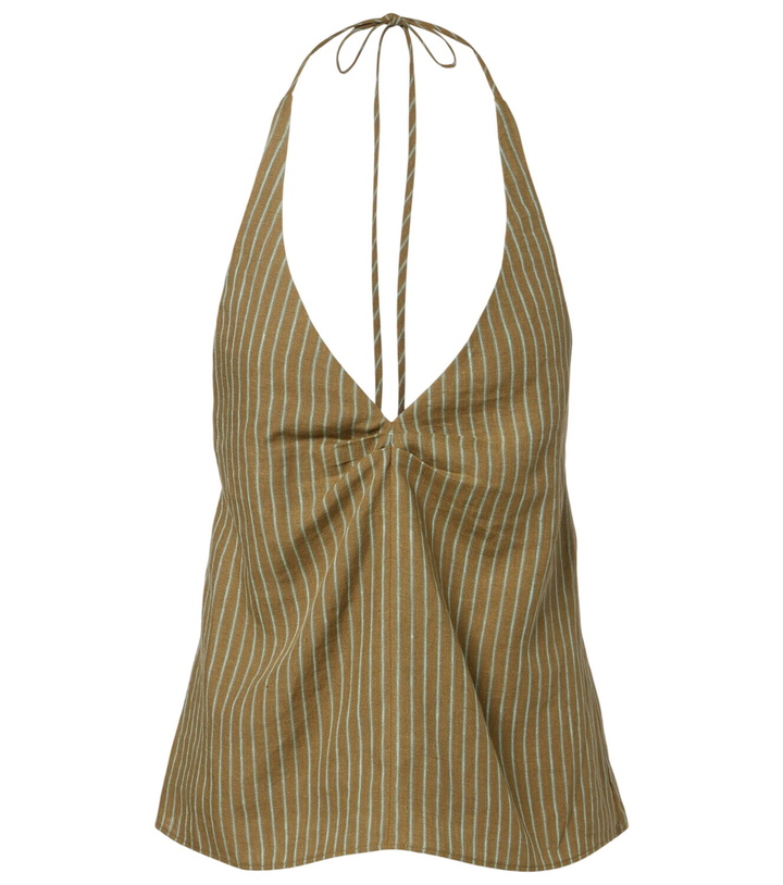 Photo: Staud Corso striped halterneck linen top