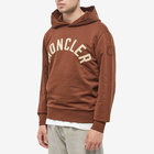 Moncler Men's Varsity Logo Popover Hoody in Brown