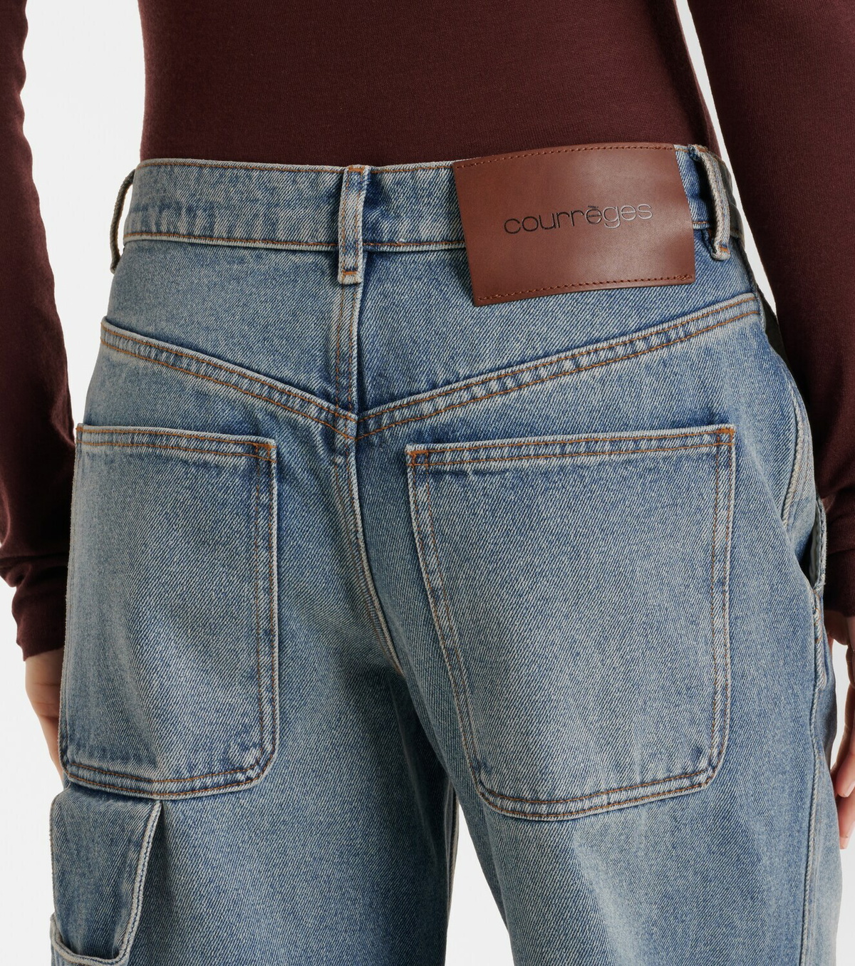 Courrèges Logo wide-leg jeans