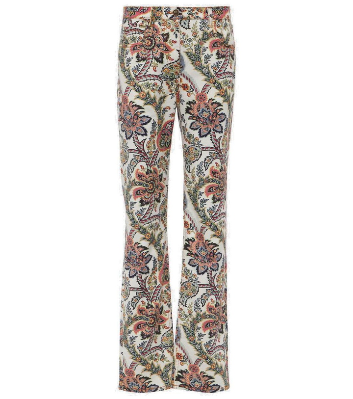 Photo: Etro Printed mid-rise straight jeans