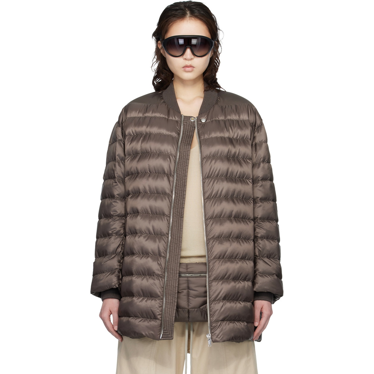 Rick Owens Moncler + Rick Owens Brown Flight Down Jacket