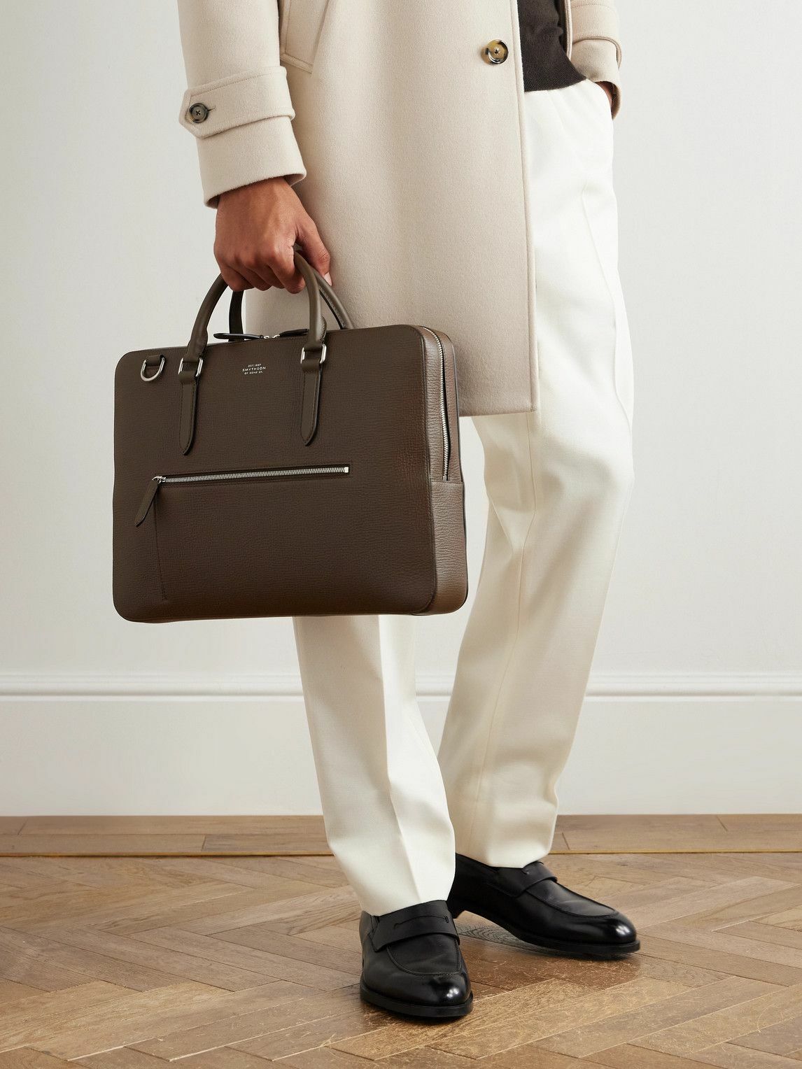 Smythson - Full-Grain Leather Briefcase
