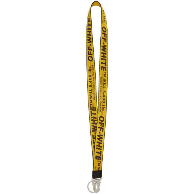 2 X Offwhite Industrial Keychain Belt Strap ID Holder Wrist Neck Lanyard  Yellow