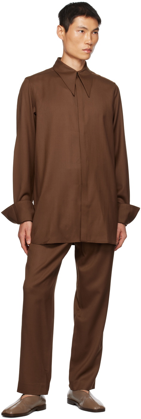 King & Tuckfield Brown Pleat Trousers