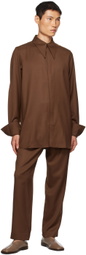 King & Tuckfield Brown Pleat Trousers