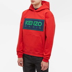 KENZO Paris Men's Kenzo Box Logo Popover Hoody in Medium Red