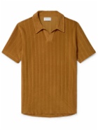 Oliver Spencer - Austell Striped Cotton-Blend Terry Polo Shirt - Orange