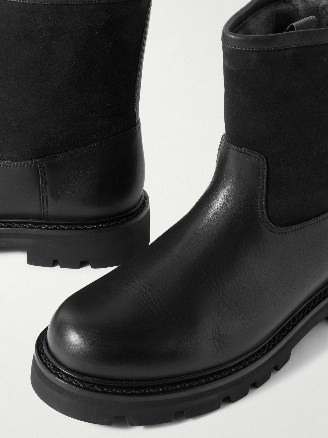 Loro Piana - Suilven Walk Shearling-Lined Suede and Leather Boots - Black