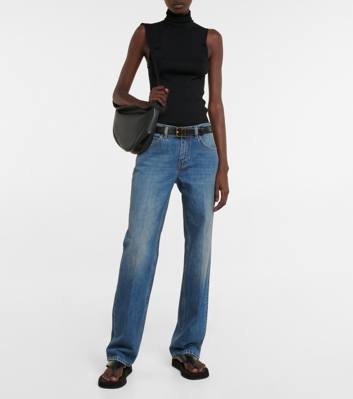（New）The Row Carlyl ストレートレッグジーンズ THE ROW Carlyl Straight-Leg Jeans, Black - Bergdorf Goodman