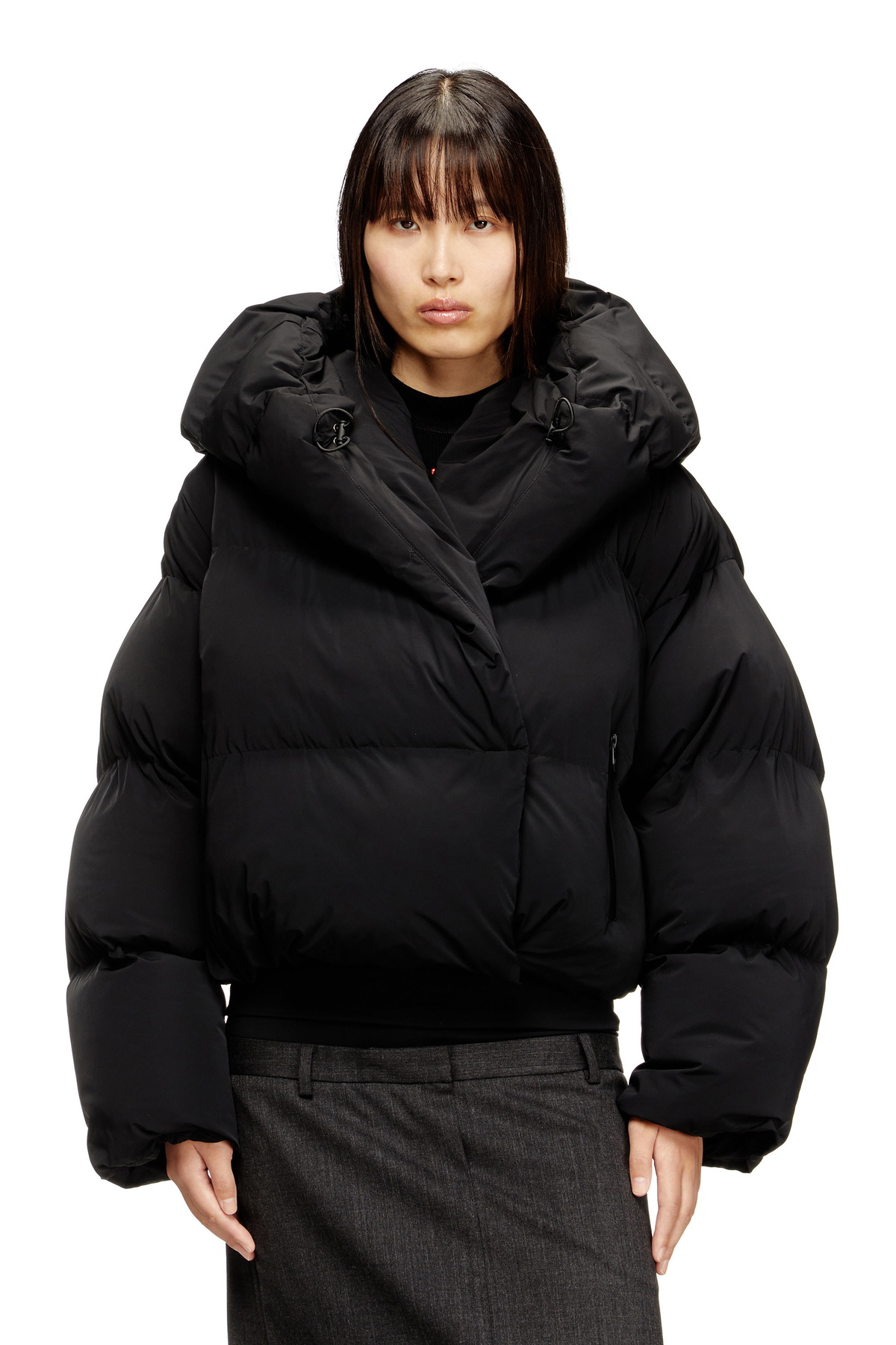 Diesel Black W-Oval Down Jacket Diesel