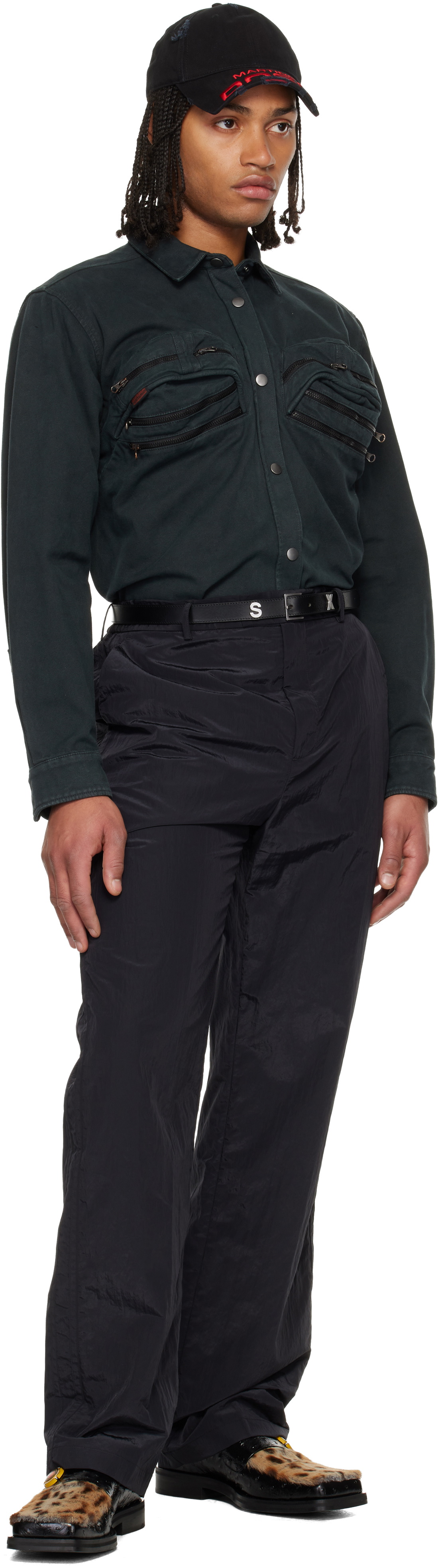 Martine Rose Green Bumbag Shirt