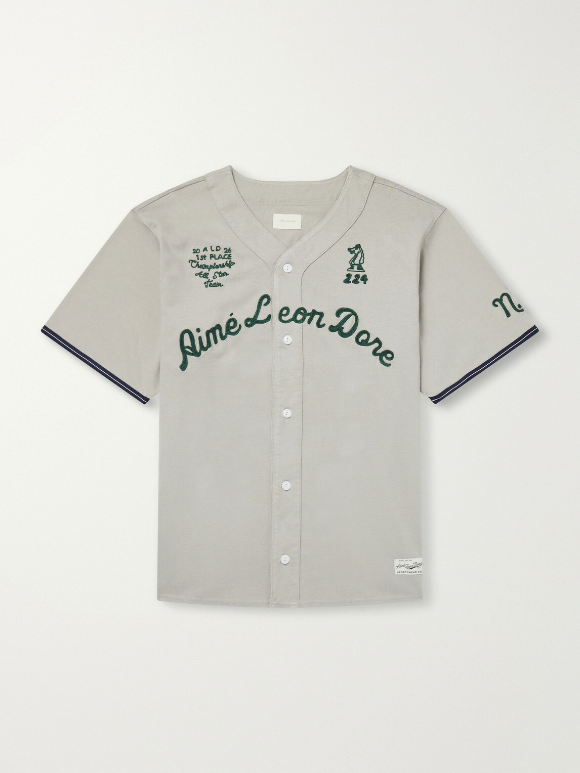 Aimé Leon Dore - Logo-Embroidered Cotton Shirt - Gray