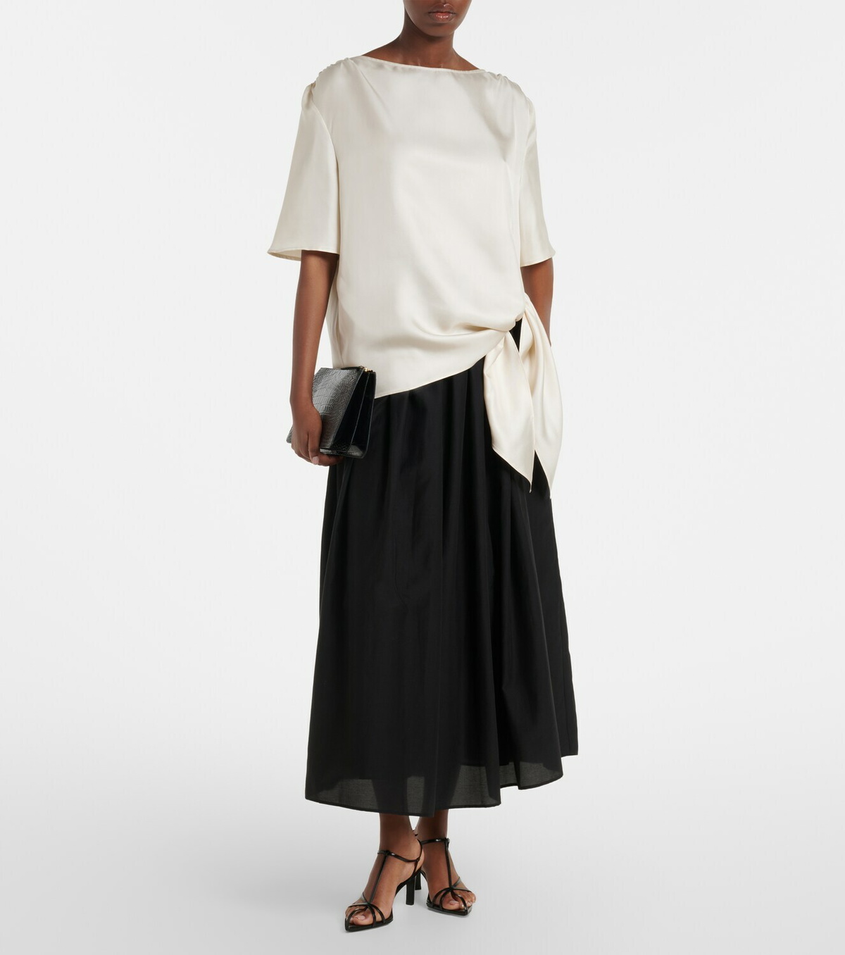 Loulou de Saison Naya gathered cotton and silk maxi skirt