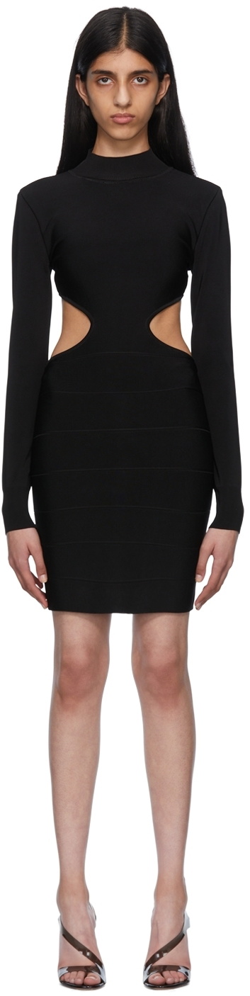 Herve Leger Black Recycled Rayon Minidress