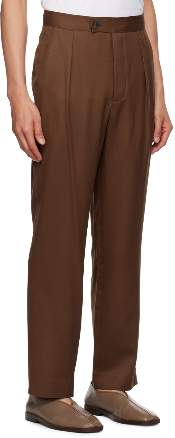 King & Tuckfield Brown Pleat Trousers