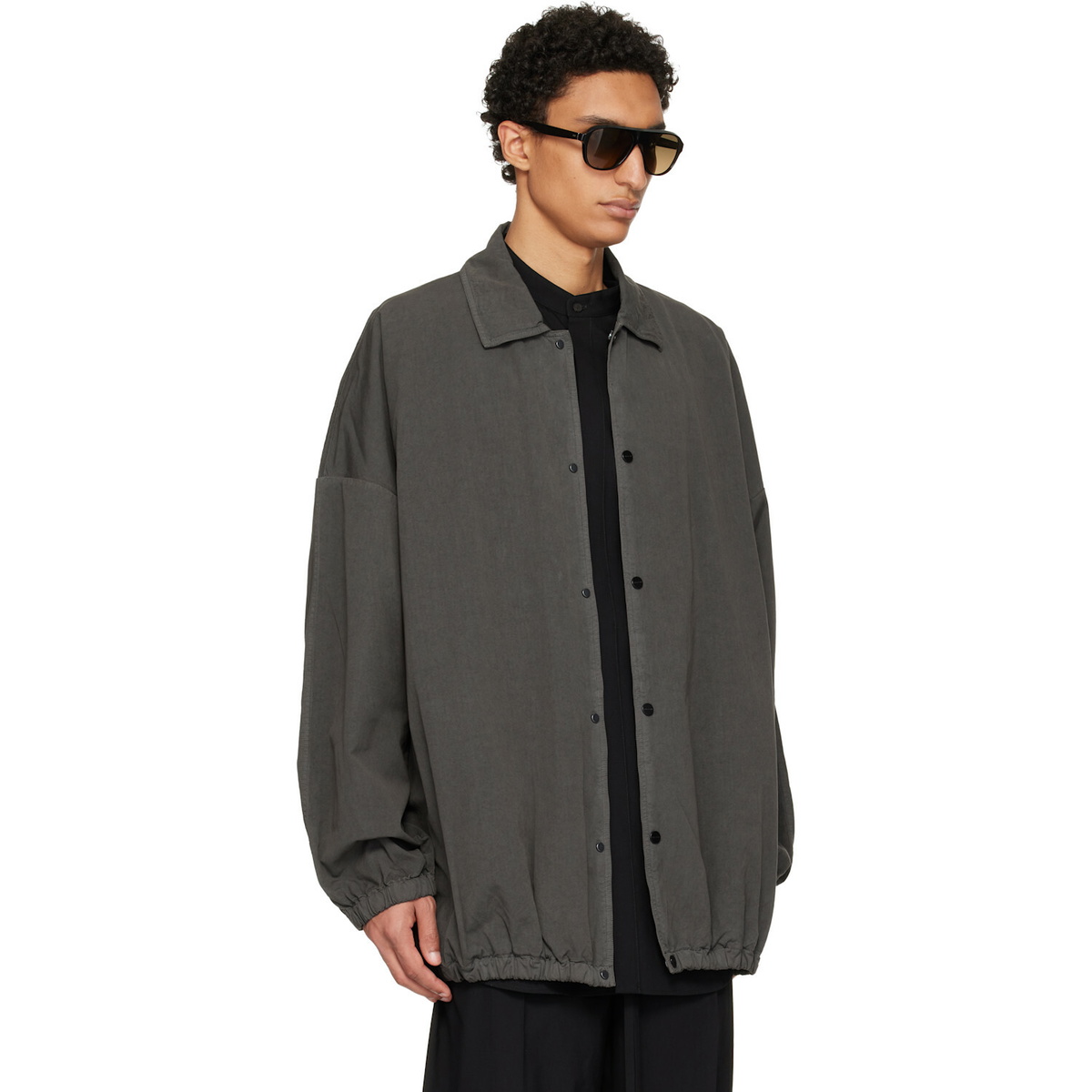 Fear of God Gray Garment Dyed Cotton Windbreaker Jacket