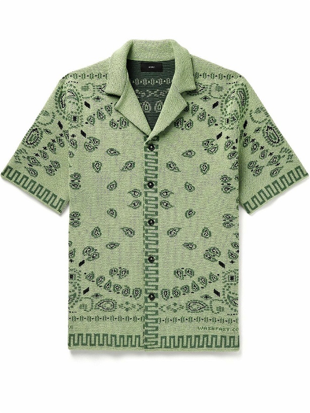 Photo: Alanui - Camp-Collar Bandana-Jacquard Cotton-Piqué Shirt - Green
