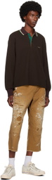kolor Brown Striped Collar Polo