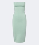 Jacquemus Sera strapless piqué midi dress