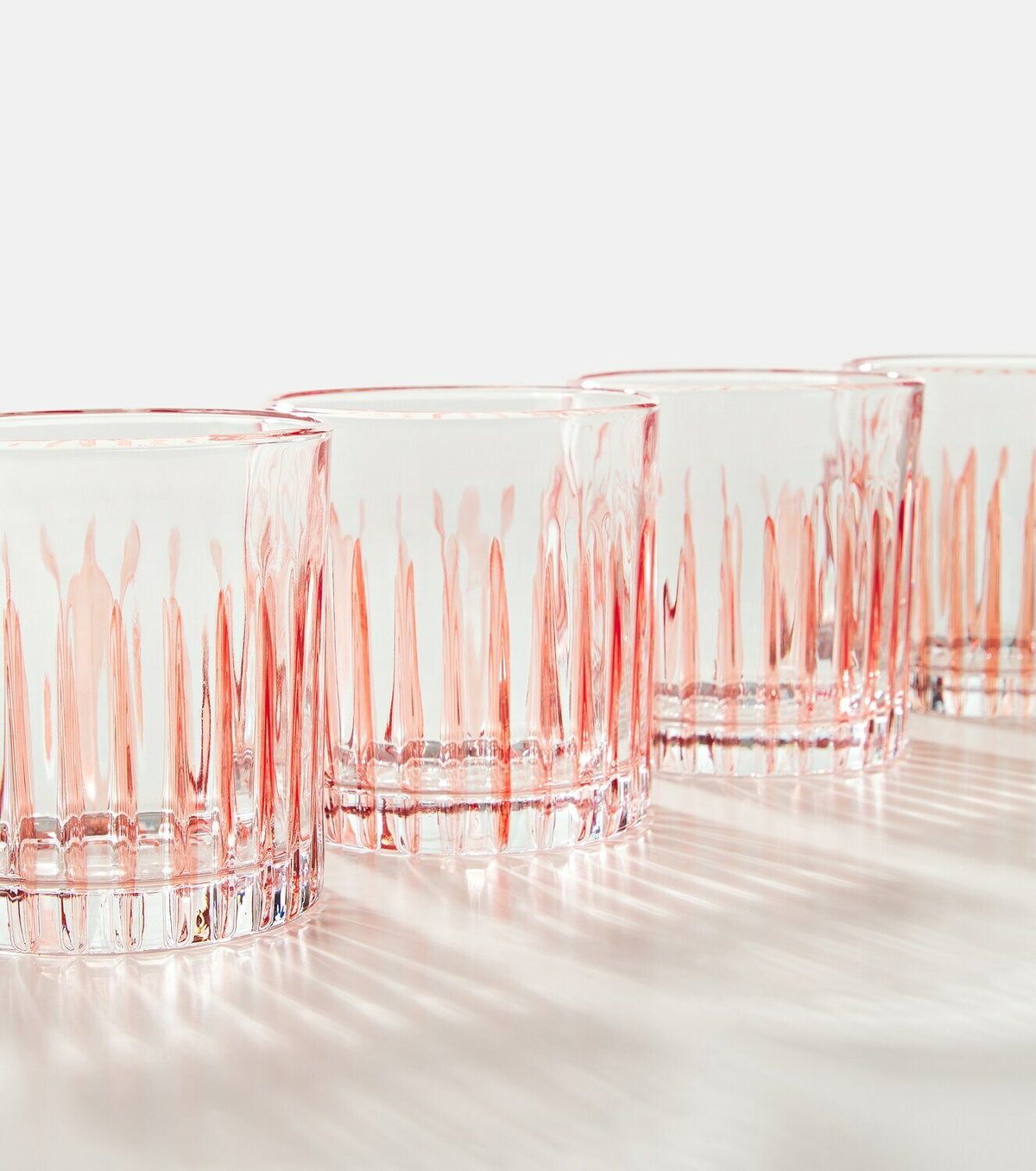 Les-Ottomans Set of 4 striped crystal tumblers