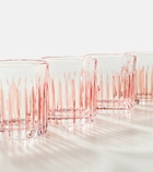 Les-Ottomans Set of 4 striped crystal tumblers