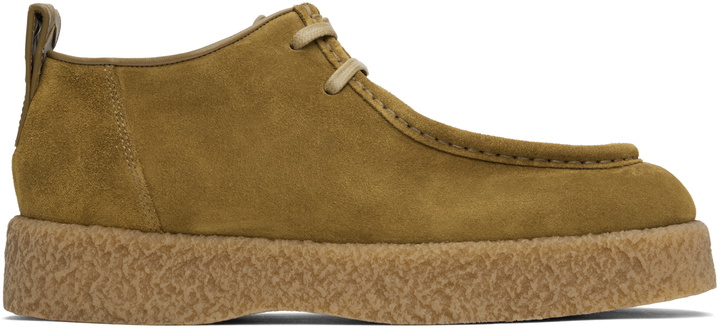 Photo: Bottega Veneta Beige Torino Lace-Up Derbys
