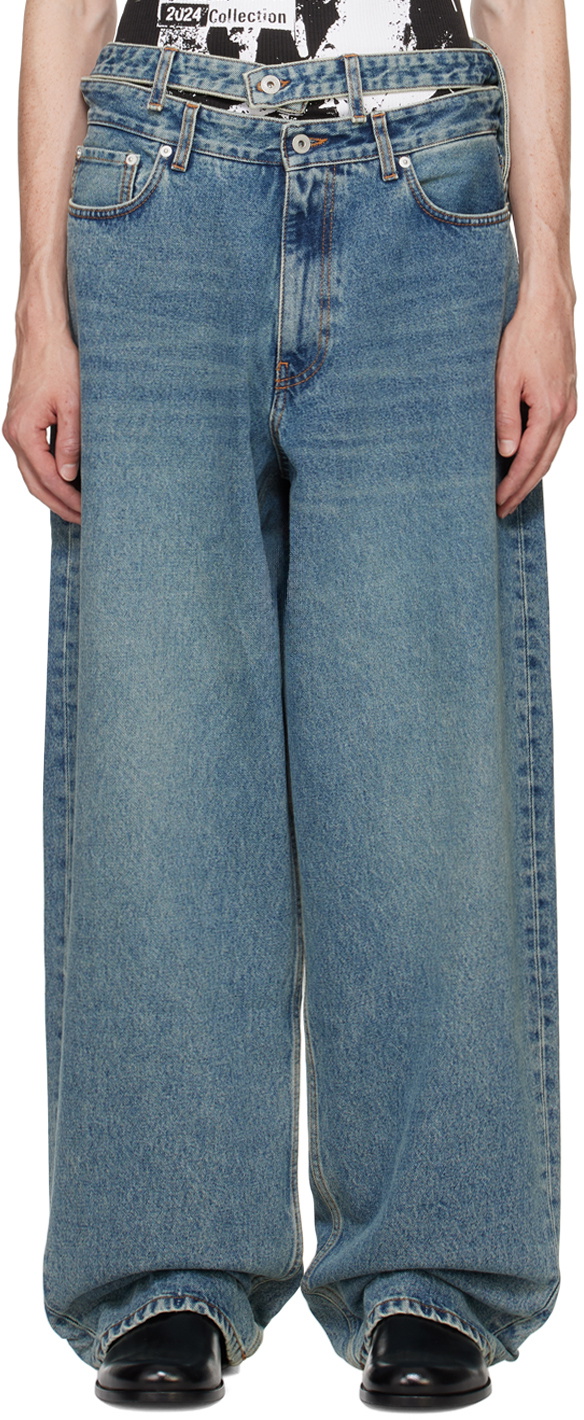 Y/Project Blue Multi Waistband Jeans Y/Project