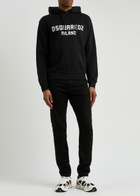DSQUARED2 Cool Fit Logo Hooded Cotton Sweatshirt Black And White