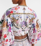 Camilla Floral linen crop top