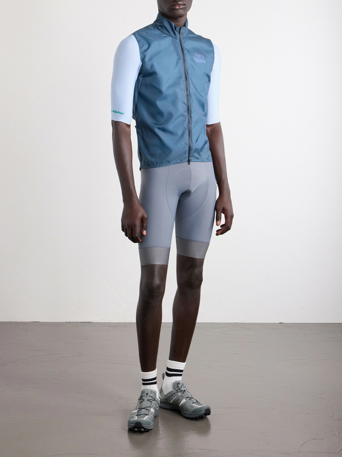A Kind Of Guise - Basso Giro Alpino Logo-Print Shell Cycling Gilet - Blue
