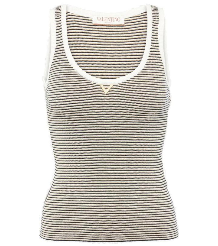 Photo: Valentino VGold striped cotton-blend tank top