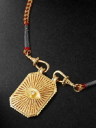 Marie Lichtenberg - Medium Scapular Gold, Diamond and Cord Necklace